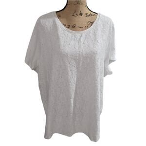 Talbots White Lace Beach Summer Nautical Shirt Plus Size 3X‎ New!